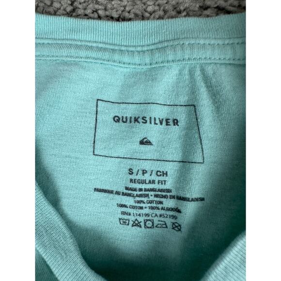 Quiksilver Shirt Womens Small Teal Black Mountain And Wave Short Sleeve READ - Picture 5 of 10
